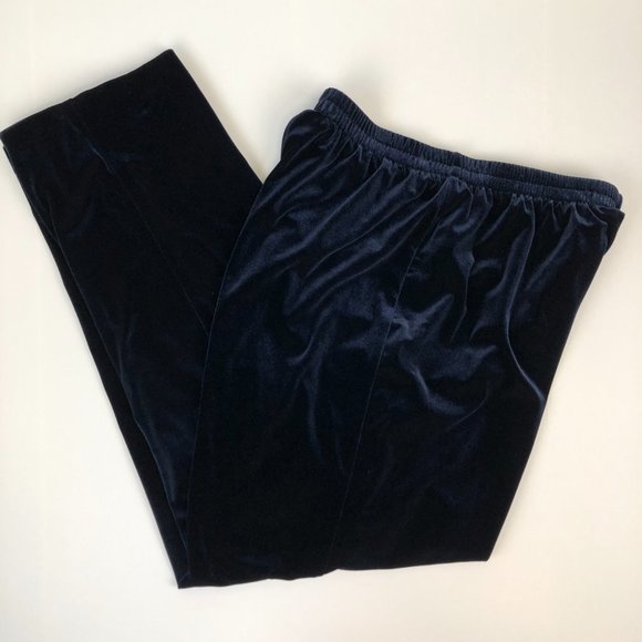 Vintage R & M Richards Petite High Waist Velvet Pants Quiet Luxury Comfy Soft - Picture 1 of 16